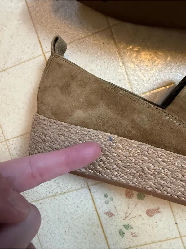 Vince Saxon 4 Suede Espadrille Wedge Platform Sneakers in Olivewood Size 7.5 - Image 5