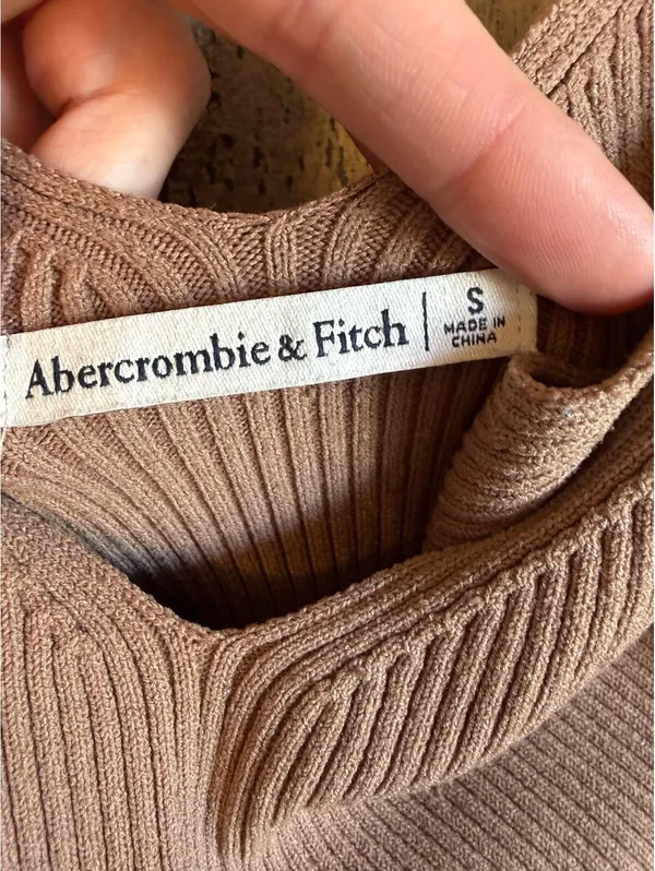 Abercrombie and Fitch Ribbed Thong bodysuit tank brown size small - Image 5