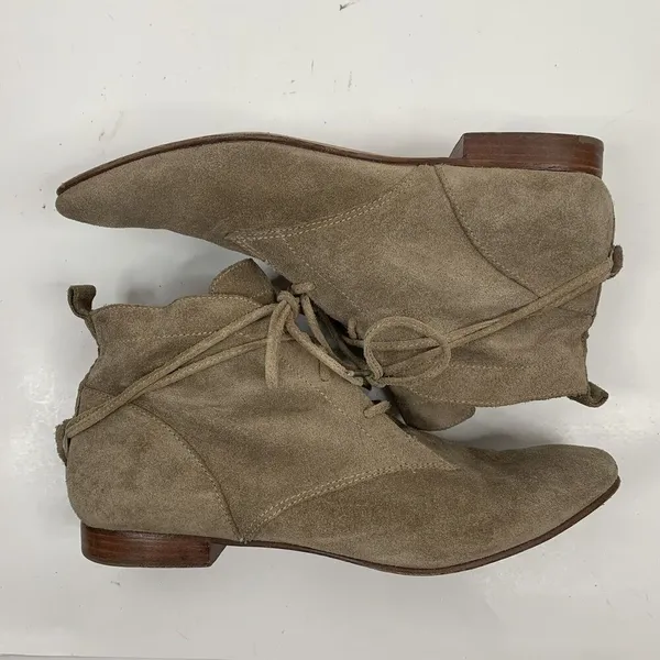 Elizabeth and James Size 8.5 B Bootie E-Camo Lace Around Suede Tan Stone Women’s - Image 5