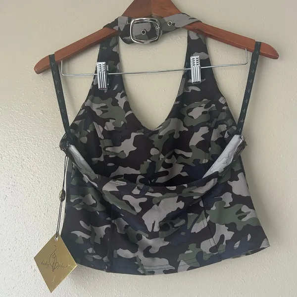 Baby Phat Green Camo Halterneck Top Size Medium - Image 8