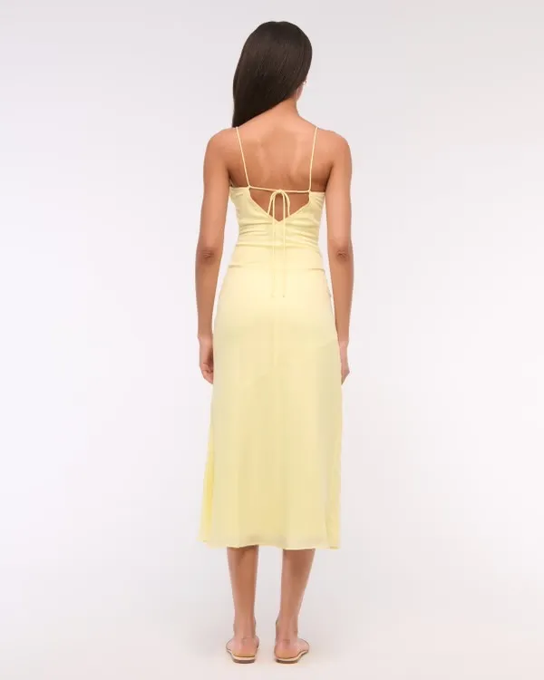 Abercrombie Tie-Back Sheer Slip Midi Dress - Image 3