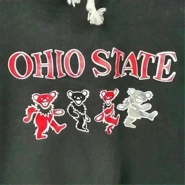 J America Ohio State‎ Women's XL Black Cropped Hoodie Graphic Casual - Image 4