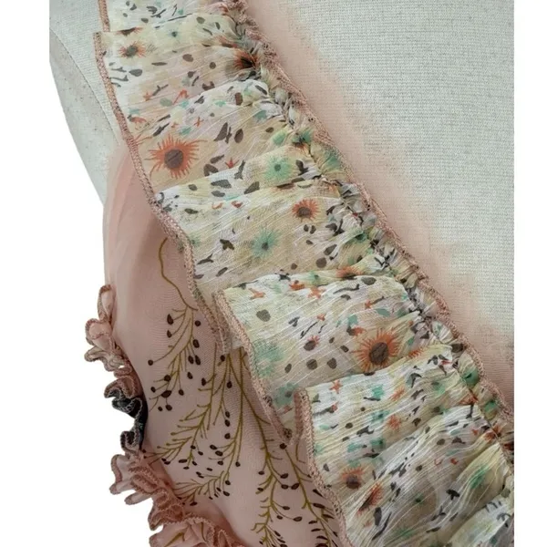 Free People Mixed Print Floral Sleeveless Tiered High Low Dress Size Small Fairy - Image 8