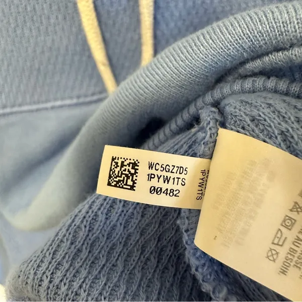 Aerie Pullover Sweater Women’s Blue Hooded Kangaroo Pocket Drawstring Size Med - Image 5