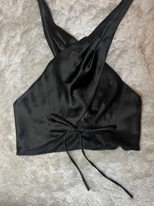 Tic Toc Satin Halter Top - Image 3