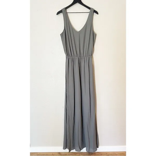 Show Me Your Mumu Dress Womens Bridesmaid Kendall V Neck Gray Side Slit XL NEW‎ - Image 3