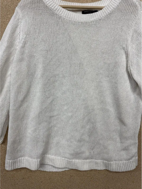 (RFB3) Banana Republic Womens XL Cream Open Back Sweater Crossover Knit Pullover - Image 3