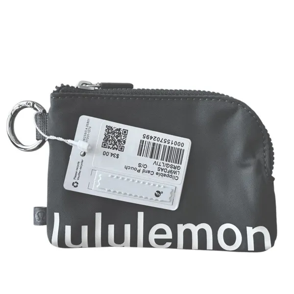 Lululemon Clippable Card Pouch Grey Sage / Light Ivory - Image 6