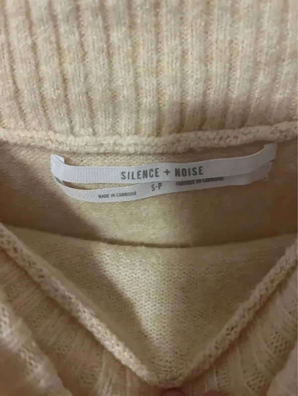 Urban Outfitters Silence + Noise Yellow Knit Woven Off the Shoulder Sweater Top - Image 5