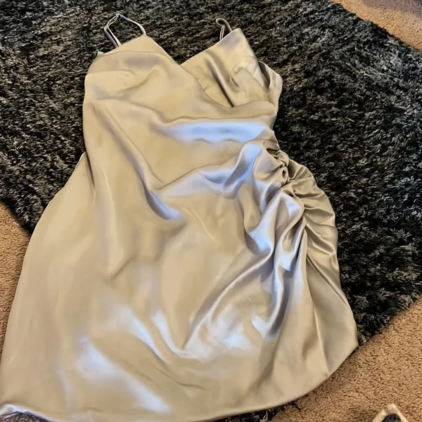 Lux LA‎ small silver mini dress - Image 3