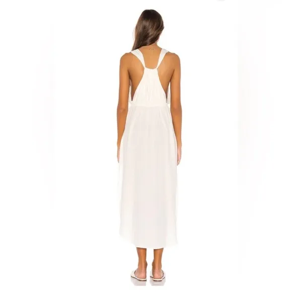 L*SPACE Cream Kenzie Dress Cover up Open‎ Sides Midi Size Large - Image 3