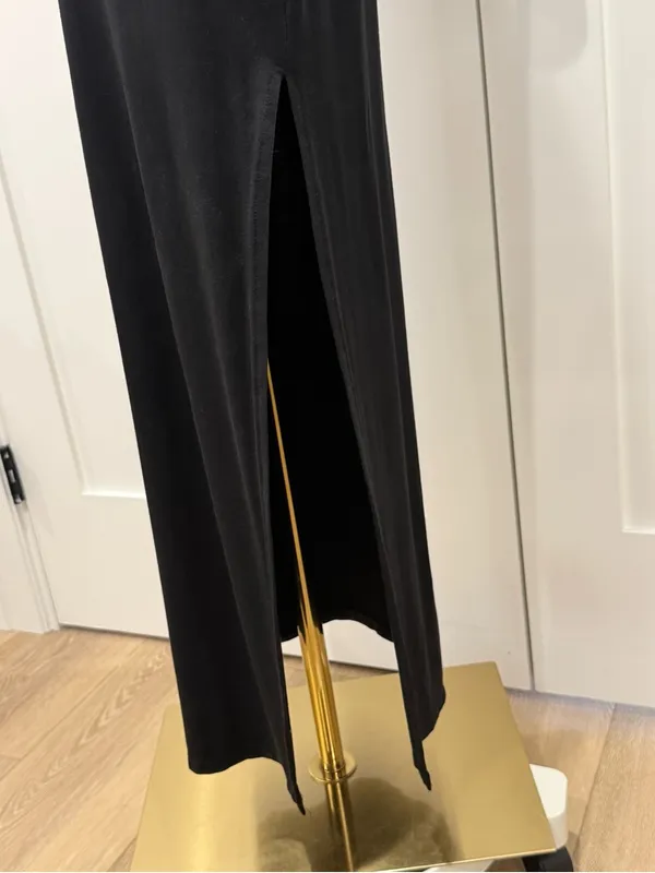 Quince Tencel Tank Maxi Dress Small Black Slit Minimal Vacation Classic Chic - Image 7