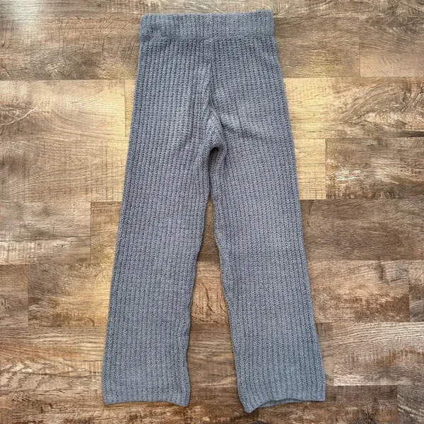 Women’s Fleece Knit Wide Leg High Rise Casual Pants Cropped Soft XS/Small - Image 5