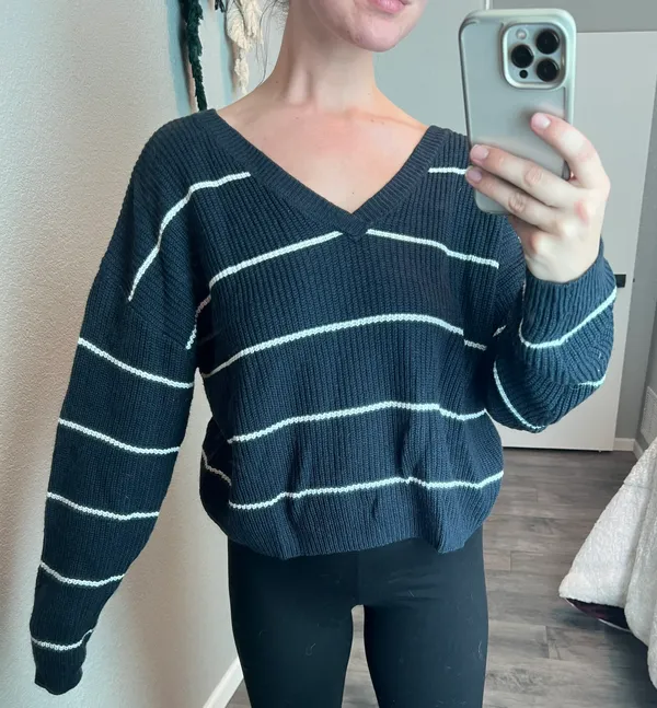 Striped Slouchy Sweater Multi Size L - Image 3