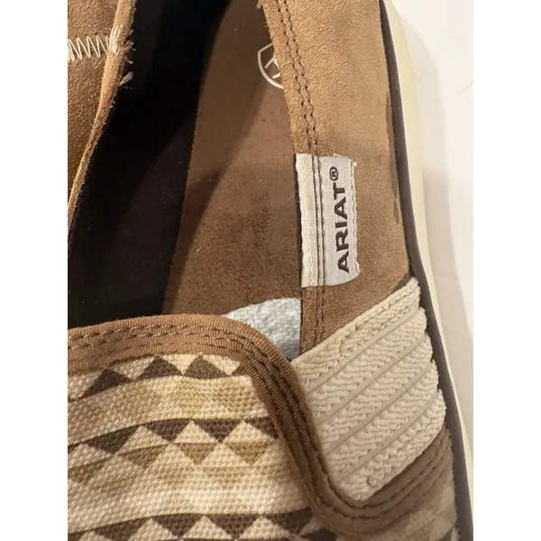 Ariat Women's Tan Diamond Aztec Ryder slip-on shoes featuring a canvas upper - Image 3