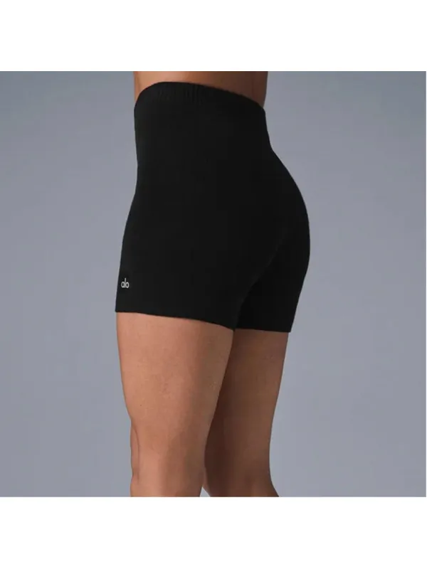 Alo Yoga Scholar Knit High-Waist Cotton Blend Short - Size XS - Image 3