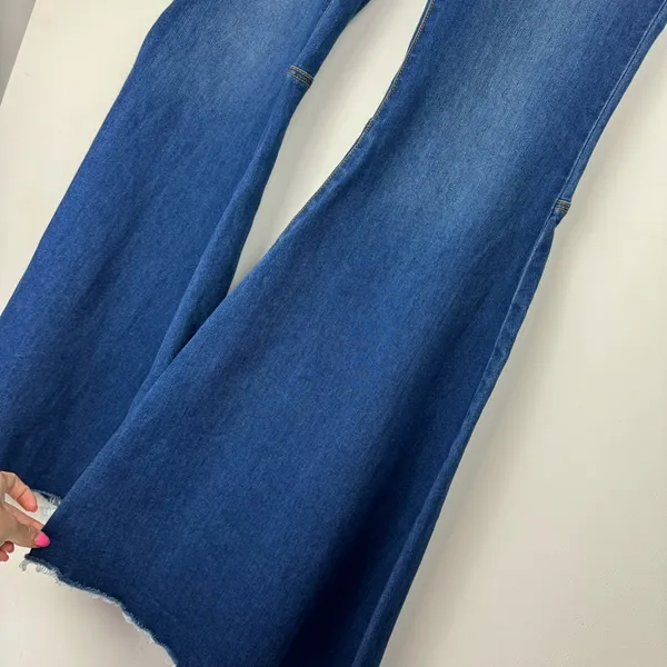Free People Just Float On Flare Jeans Sz 26 Dark Wash Denim Stretch Western - Image 10
