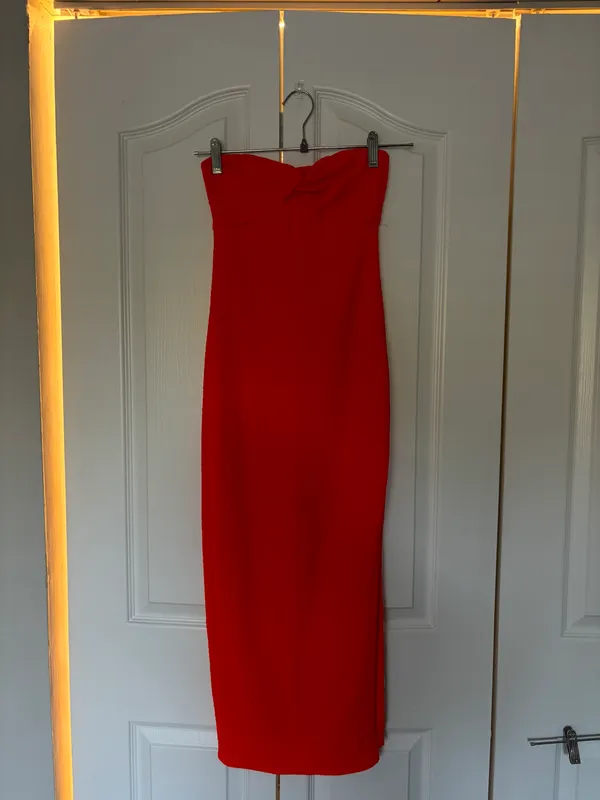 Coral Maxi Slit Dress - Image 3