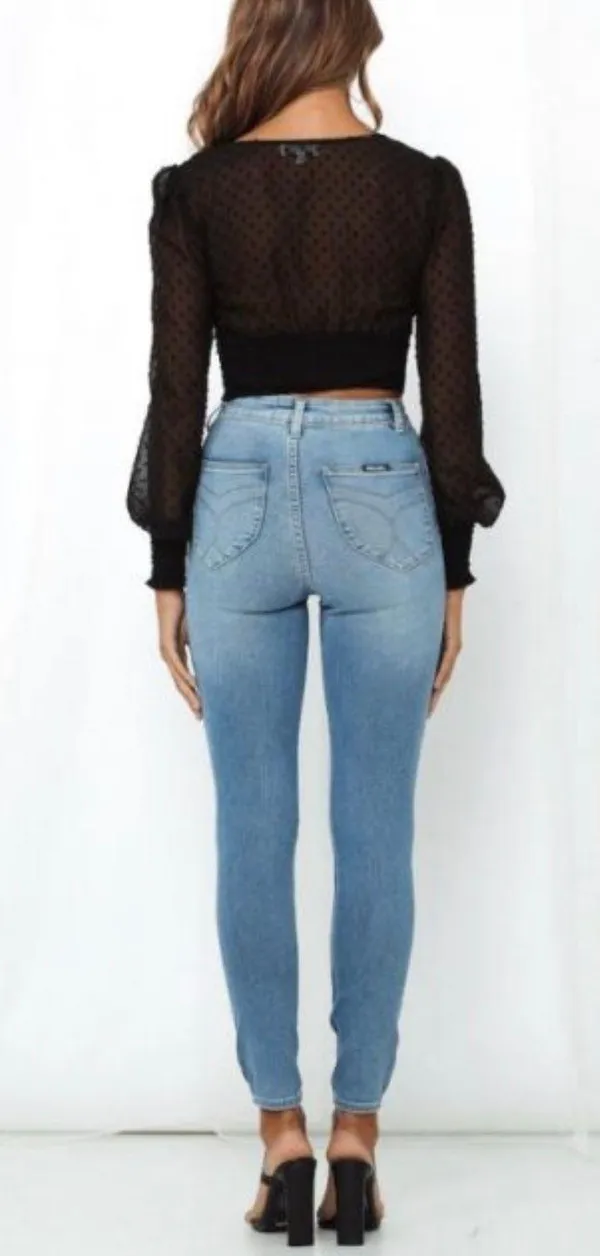 Hello Molly Black Long Sleeve Top - Image 2