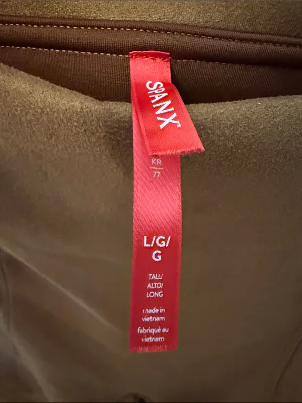 SPANX High Waist Faux Suede Leggings Rich Caramel Size Large‎ - Image 5