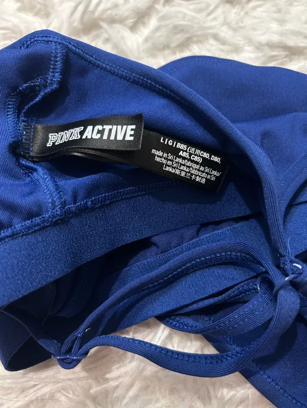 Victoria’s Secret PINK Active royal blue criss cross back sports bra large - Image 4