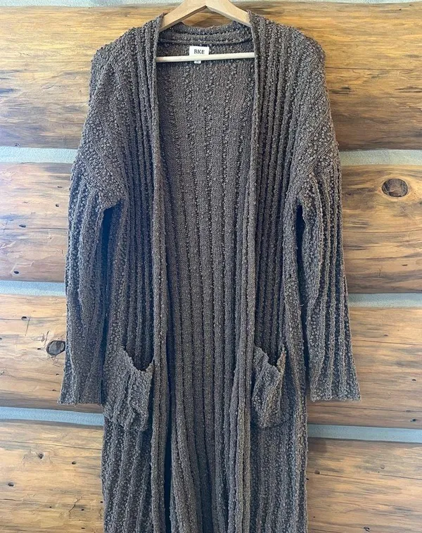 BKE Ribbed Popcorn Cardigan Sweater - Image 3