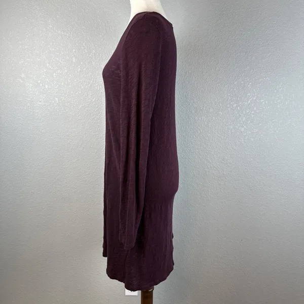 ATM Anthony Thomas Melillo Long Sleeve Tunic Dress Size M Maroon Peruvian Cotton - Image 3