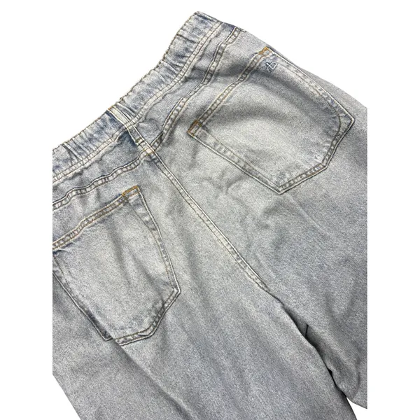 Rag & Bone Miramar Wide Leg Trompe L'oeil Sweatpant Jeans Light Wash L - Image 6