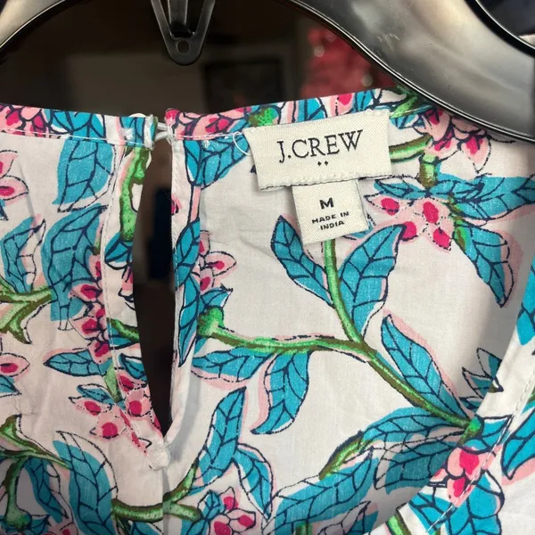 J. Crew Floral Blouse - White, Pink, Green, Blue - Image 3