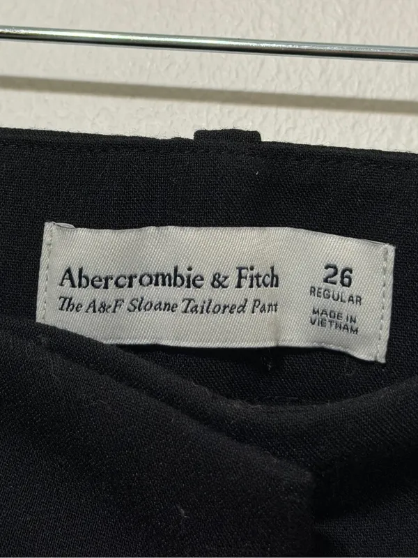 NEW Abercrombie & Fitch Sloane Tailored Fit Wide Leg Pants Black Size 26 NWOT - Image 4