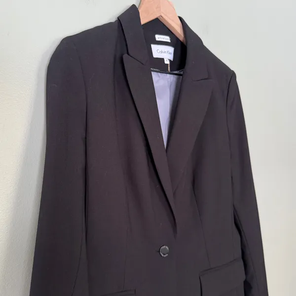 NWT Calvin Klein Blazer Jacket Strectch Black Work Career Women’s Size 4 - Image 3