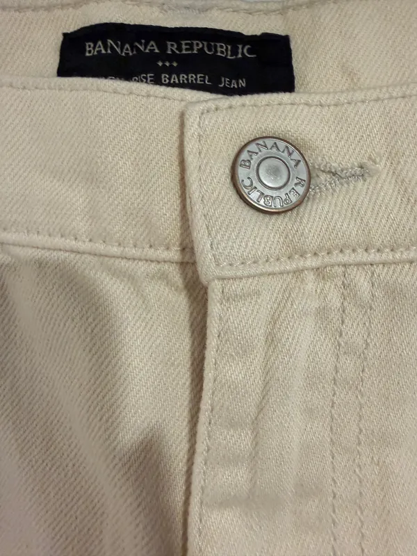 Banana Republic High-Rise Barrel Jeans Women's Size 30/10 in Light Ecru NWOT - Image 7