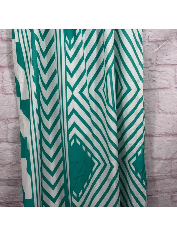 Green and White Geometric Maxi Dress XL - Image 5