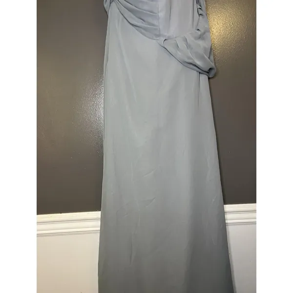 Jim Hjelm Occasions Dress Womens 8 Blue Chiffon Strapless Ruched Maxi Formal - Image 6