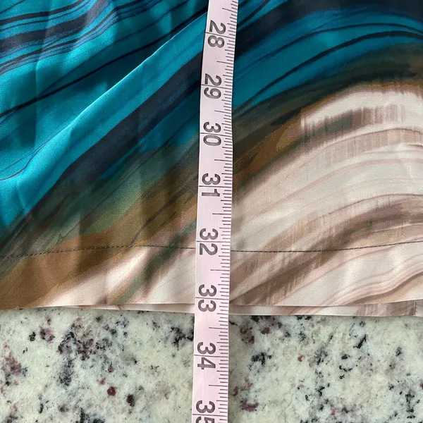 Socialite Olive Teal Abstract Marble Print Wrap Mini Dress WDR121749-N New Small - Image 12