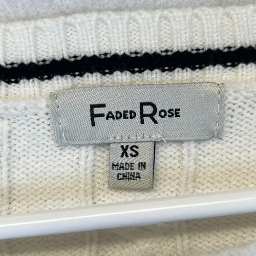 NWT FADED ROSE Sweater Women's XS Cream New‎ York" Cable Knit Cropped Pullover - Image 3
