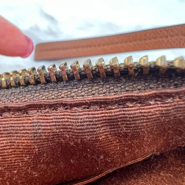 Coach‎ Signature Monogram Brown Zip Pouch Morgan Canvas Wristlet Retro F65060 - Image 11