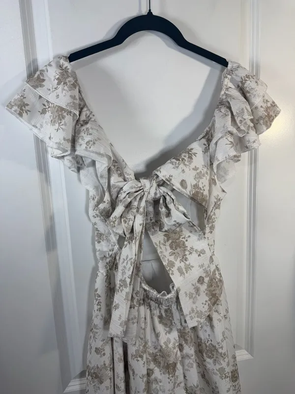 Altar'd State Floral Ruffle Tie-Back Mini Dress - Image 5