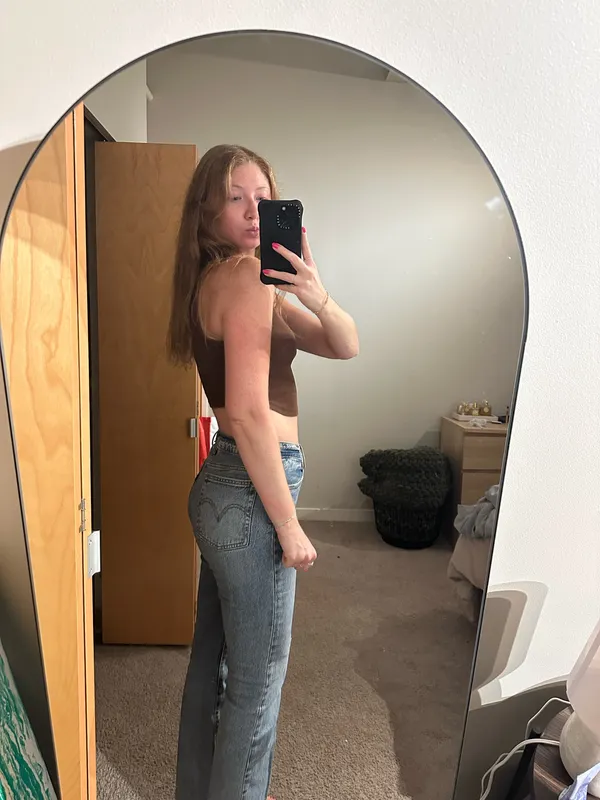 Aerie brown ribbed crop top - Image 3