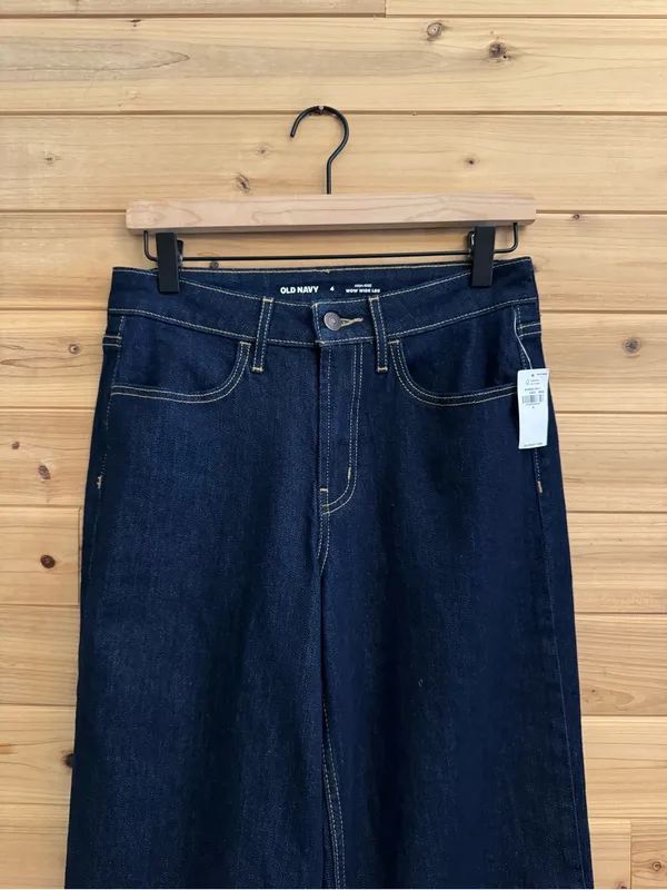 NWT Old Navy Size 4 High Rise Wow Wide Leg Denim Jeans - Image 4