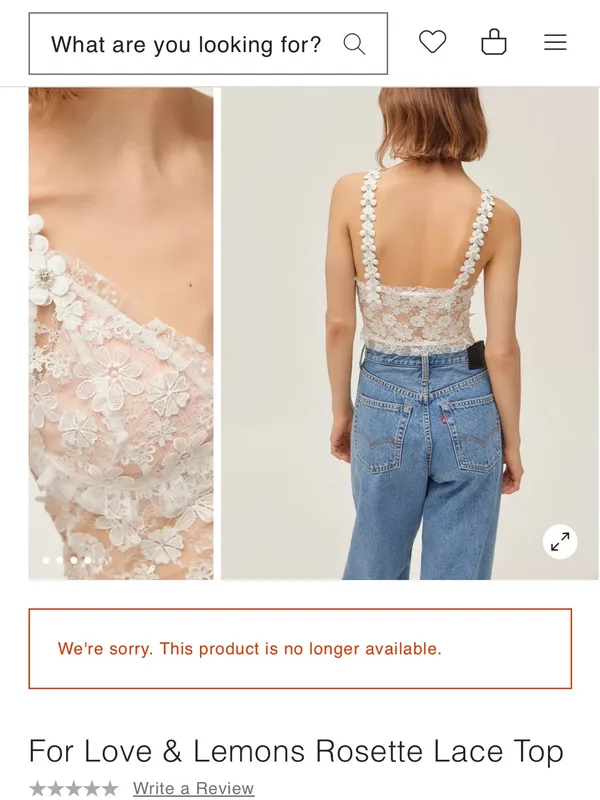 For Love & Lemons Rosette Lace Tank Sexy Lavender Bustier Crop Coquette Small - Image 5