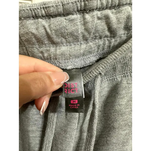 District Women's Sweatpants Jogger Pants Slim‎ Fit Gray Blue Sz M - Image 3