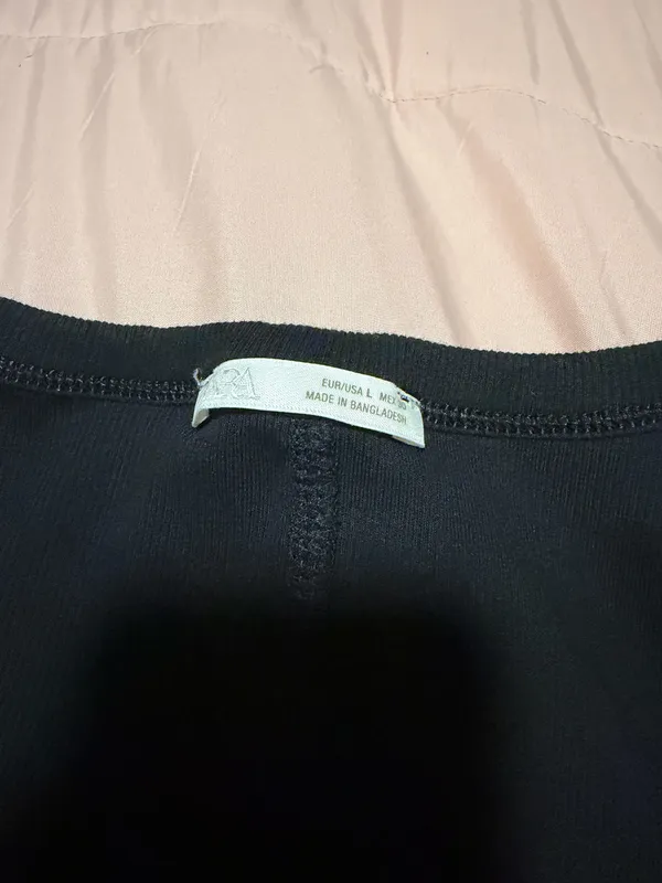 ZARA Black Ribbed Tank - Image 3