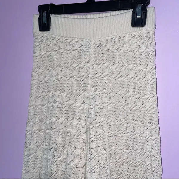 Princess Polly Elizondo Set Womens Size XS Cream Crochet Knit Wide Leg Resort - Image 3
