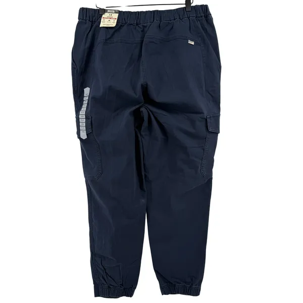 Duluth Reserve Joggers Navy Blue Women 14 Reg High Rise‎ Cargo Pants Pockets New - Image 2
