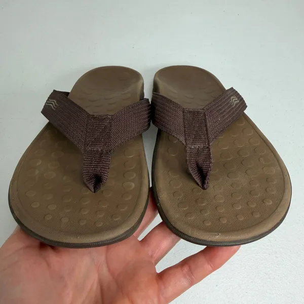Orthaheel 7 Flip Flop Wave Brown Arch Support Comfort Thong Sandals Casual - Image 7