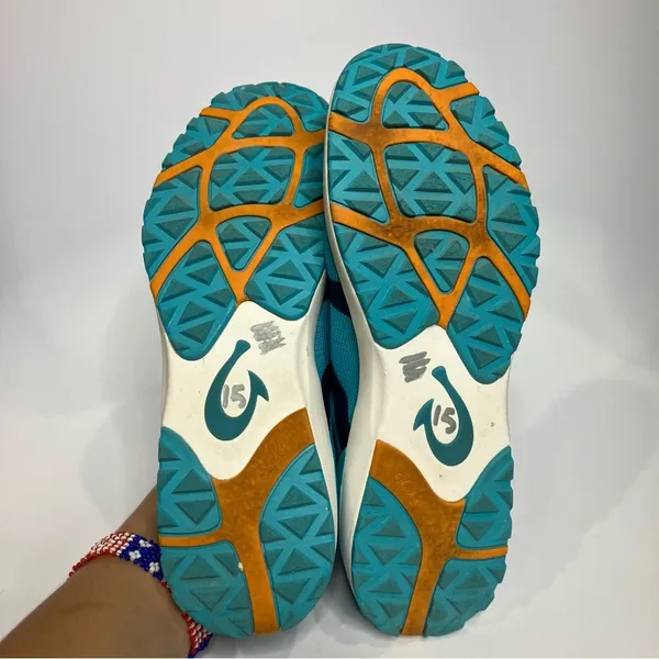 Olukai miki trainer sneakers teal casual women’s‎ size 8 bright slides - Image 7