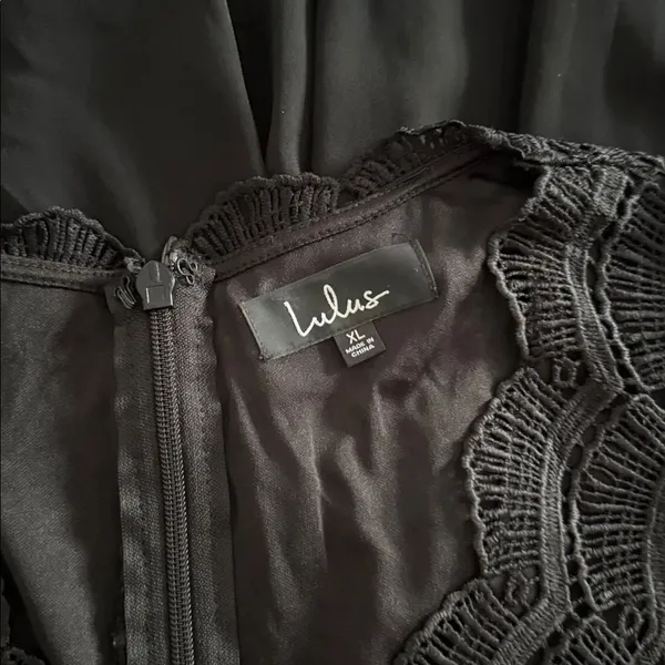 Lulus Angel in Disguise Black Lace Skater Dress EUC - Image 5