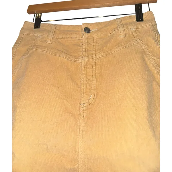 Free People Yellow Corduroy Skirt Womens 26 Academia Retro Boho Casual Librarian - Image 3