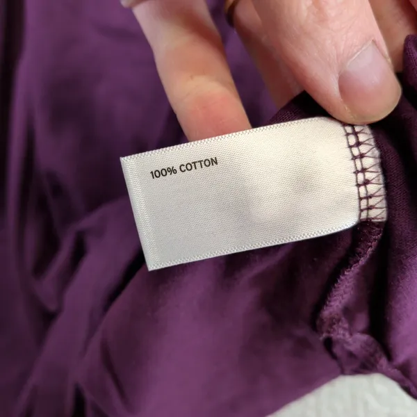 Duluth Trading Co Womens XXL Purple 100% Cotton 3/4 Sleeve Boat Neck Tunic Top‎ - Image 4